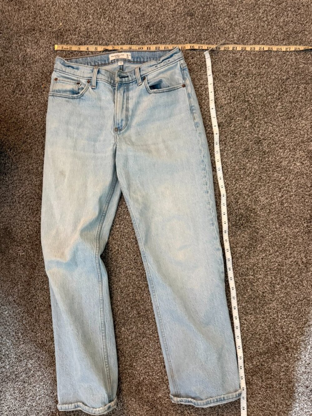 Abercrombie Fitch Curve Love The Baggy Low Rise Light Wash Jeans Size 26 2R